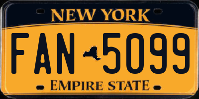 NY license plate FAN5099