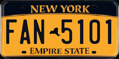 NY license plate FAN5101