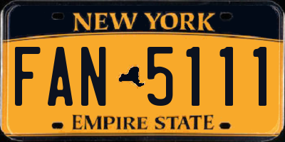 NY license plate FAN5111