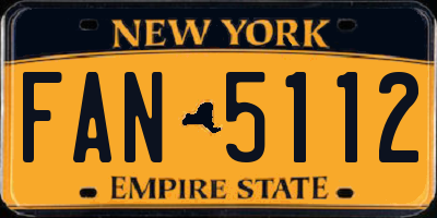 NY license plate FAN5112