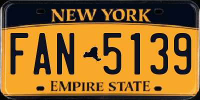 NY license plate FAN5139