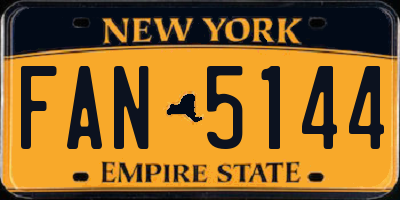 NY license plate FAN5144