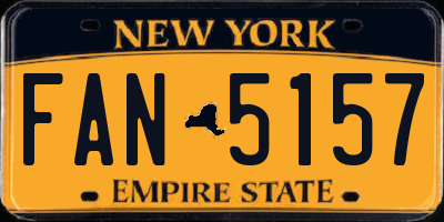 NY license plate FAN5157