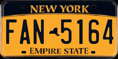 NY license plate FAN5164