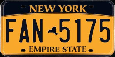NY license plate FAN5175