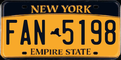 NY license plate FAN5198