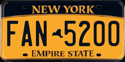 NY license plate FAN5200