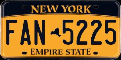 NY license plate FAN5225