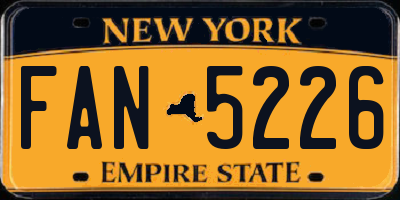 NY license plate FAN5226