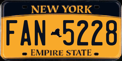 NY license plate FAN5228
