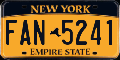 NY license plate FAN5241