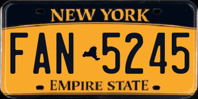 NY license plate FAN5245