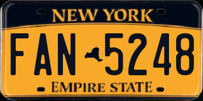 NY license plate FAN5248