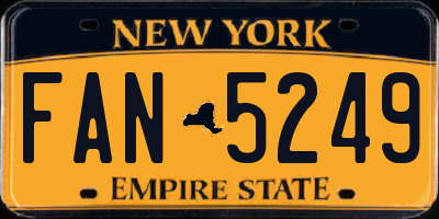 NY license plate FAN5249
