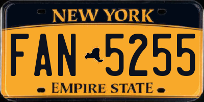 NY license plate FAN5255