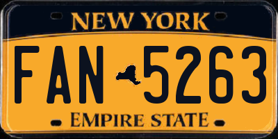 NY license plate FAN5263