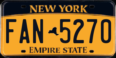 NY license plate FAN5270