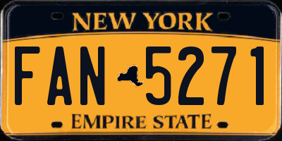 NY license plate FAN5271