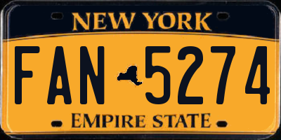 NY license plate FAN5274