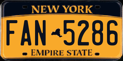 NY license plate FAN5286