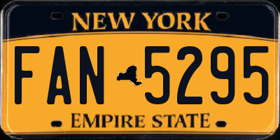 NY license plate FAN5295