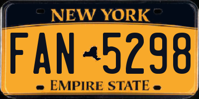 NY license plate FAN5298