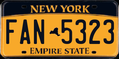 NY license plate FAN5323