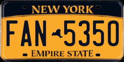 NY license plate FAN5350