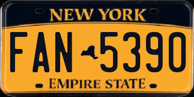 NY license plate FAN5390