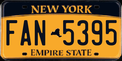 NY license plate FAN5395