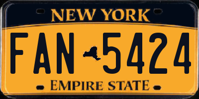 NY license plate FAN5424