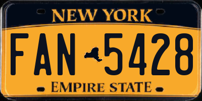 NY license plate FAN5428
