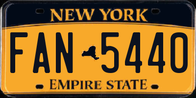 NY license plate FAN5440