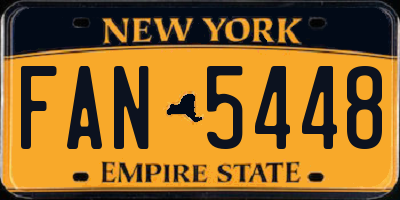 NY license plate FAN5448