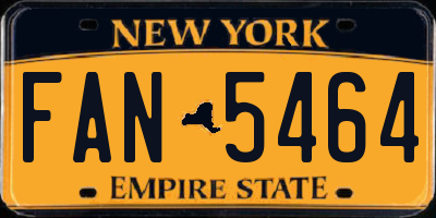 NY license plate FAN5464