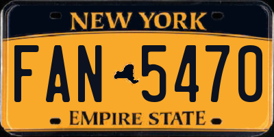NY license plate FAN5470