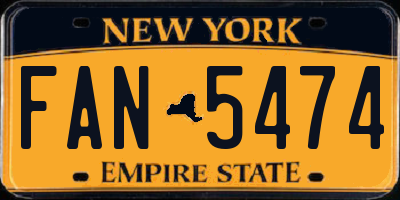 NY license plate FAN5474