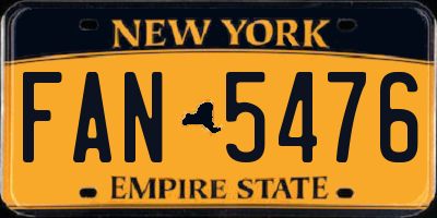 NY license plate FAN5476