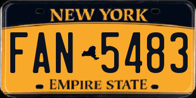 NY license plate FAN5483