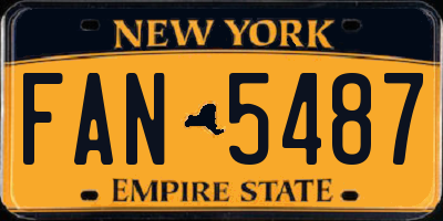 NY license plate FAN5487