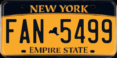 NY license plate FAN5499