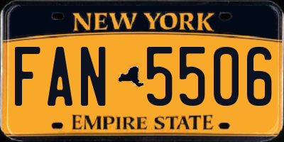 NY license plate FAN5506