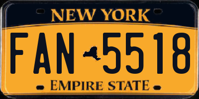 NY license plate FAN5518