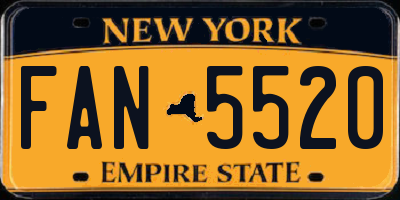 NY license plate FAN5520