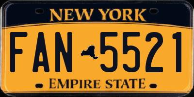 NY license plate FAN5521