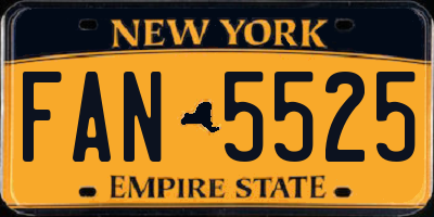 NY license plate FAN5525