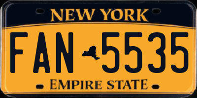 NY license plate FAN5535