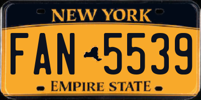 NY license plate FAN5539