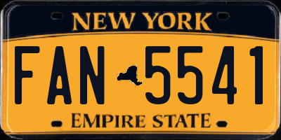 NY license plate FAN5541