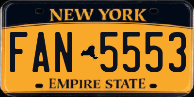 NY license plate FAN5553